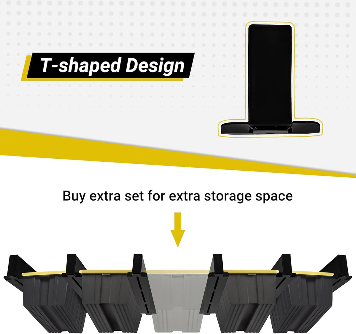 6-bin Overhead Garage Storage Rack, Ceiling Storage Racks Heavy Duty, Powder Coated Tote Storage Rack for Garages, Sheds, Storerooms (7 PCS, for 6 Bins)