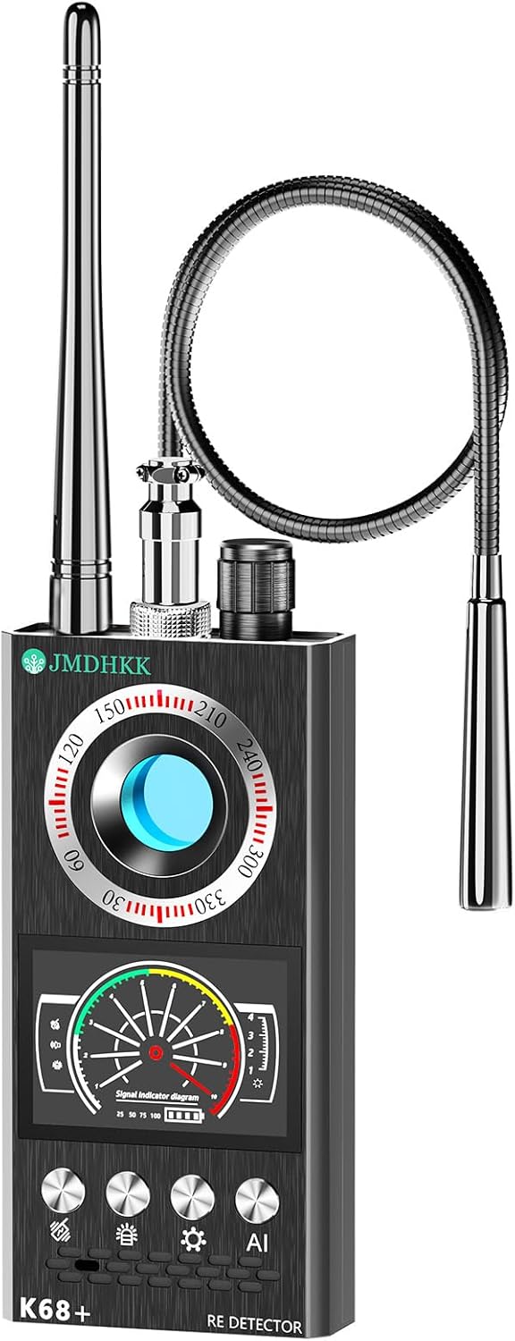 JMDHKK Hidden Camera Detector & Bug Detector – Magnetic Tracker & Wireless Signal Finder for Home, Office, Hotel, Car – Advanced Privacy Protection for Travel & Security (Gray)