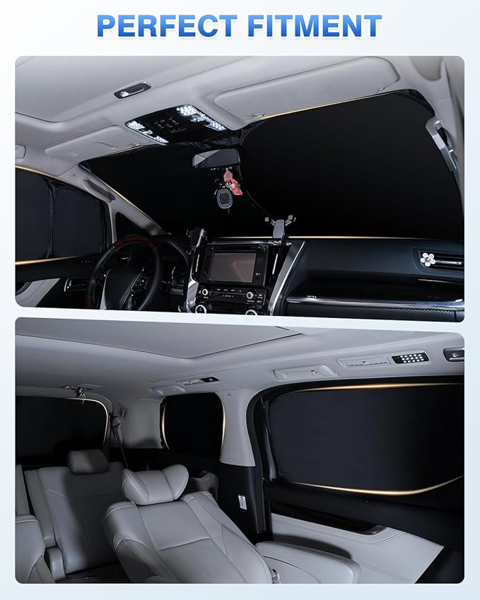 Sunshades for 2020-2025 Subaru Outback Accessories Windshield Sun Shade Side Rear Window Shade Cover Sun Visor Shield Privacy Protection Keep Vehicle Cool Black 7PCS