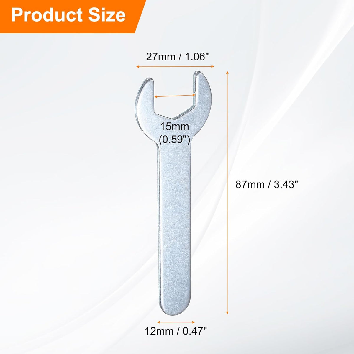 HARFINGTON 10pcs Small Wrench 15mm Open End U-Shaped Single Open Ended Spanner Super Thin Flat Head Galvanizing Wrench for Automotive Repair Furniture Assembly