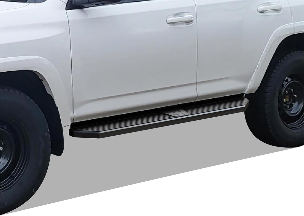 APS 6-inch (Black Stainless Steel Powder Coated Flat Style) Running Boards Side Bars Side Steps Compatible with Toyota 4Runner 2010-2016 Trail & 17-24 TRD Off-Road & 2014-2024 SR5