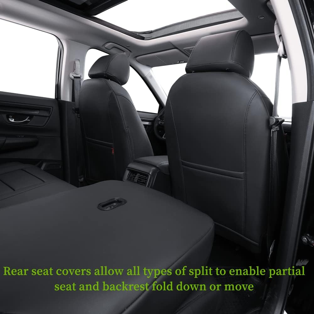 coverdream Custom Seat Covers Compatible with Select Honda CRV 2012 2013 2014 Models - Leatherette (Black,Full Set)