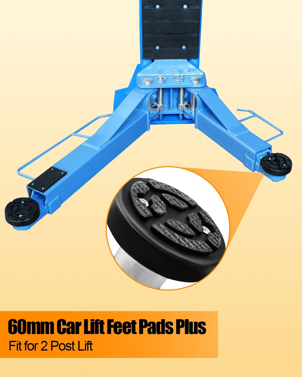 60mm Car Lift Feet Pads Plus-High Heightening Rubber Feet Tray Fit for 60mm Diameter Shaft