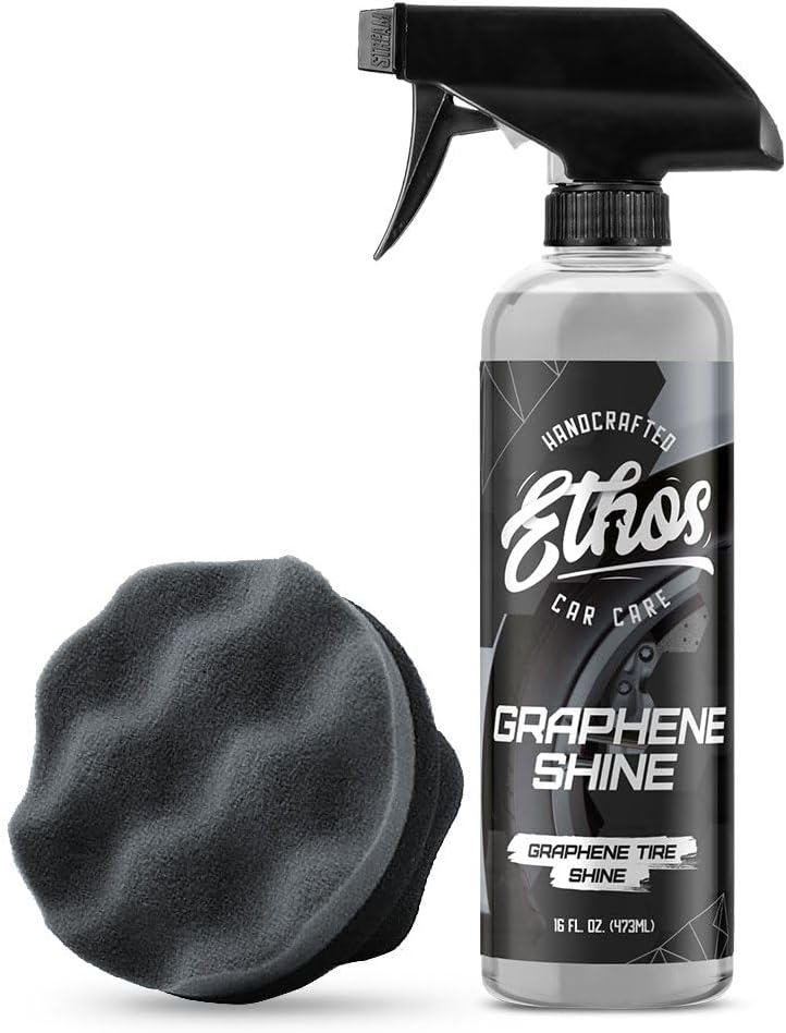 Ethos Graphene Shine - Trim & Tire Shine Spray, High Sheen, Non Greasy, Sling Free Finish! Conditions and Protects Rubber with UV Protection (Combo)