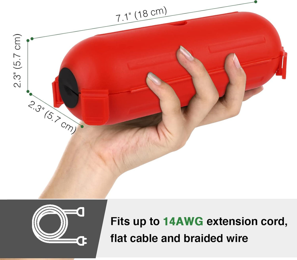 Flemoon [3 Pack] Outdoor Extension Cord Safety Cover with Waterproof Seal, Weatherproof Electrical Connection Box to Protect Outdoor Outlet, Plug, Socket, Christmas Holiday Decoration Light, Red
