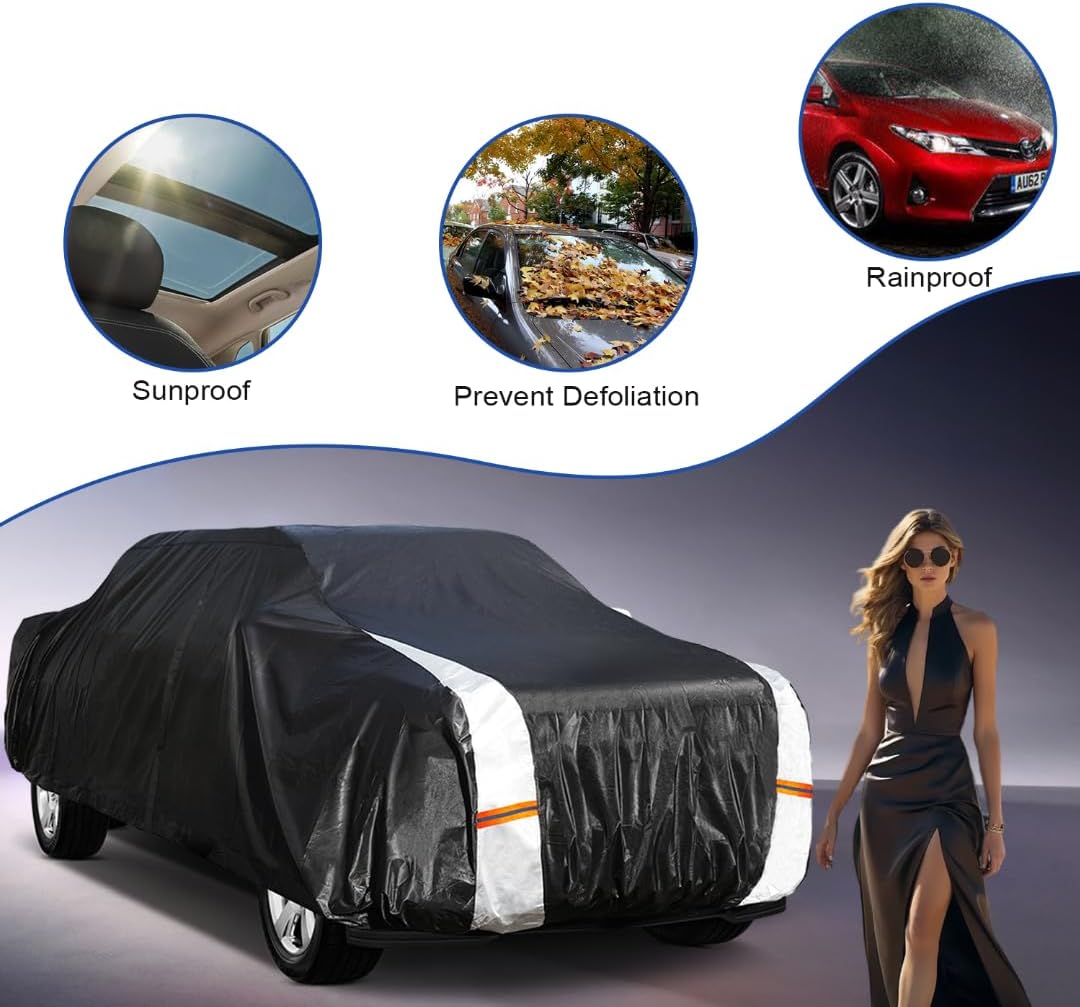 Chevrolet Silverado 3500HD Truck Cover Custom Fit 2001-2026 Regular Cab LB (8.1') with Door Zipper, 12 Layers Full Exterior Pickup Truck Cover Waterproof All Weather, Wind Dust Sun and UV Protection.