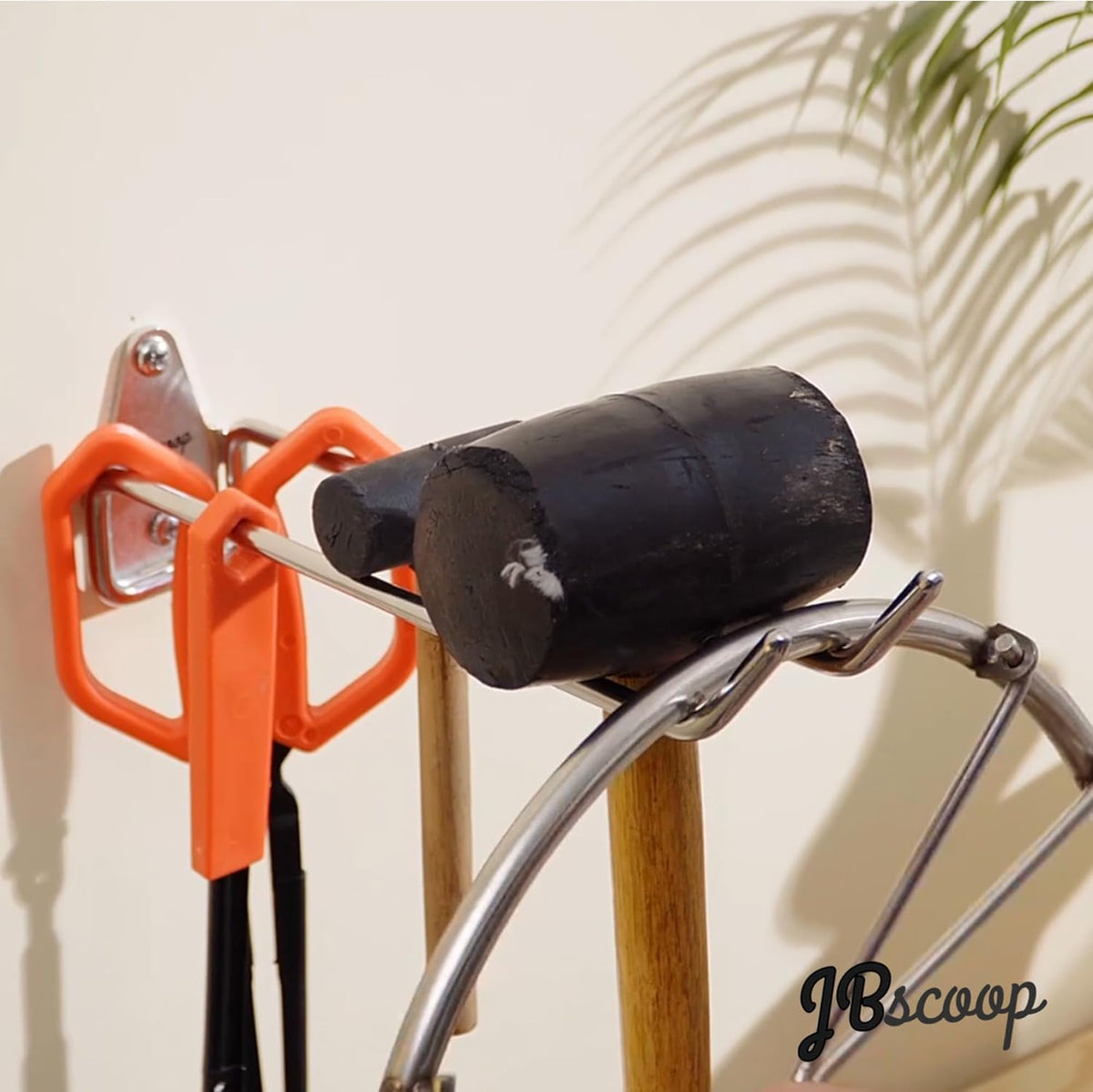 JBscoop 4 Stainless Steel 304 Garage Hooks, Heavy Duty Organizer & Wall Mount Hanger Rack for Tools, Equipment, and More, Rust-Resistant & Durable