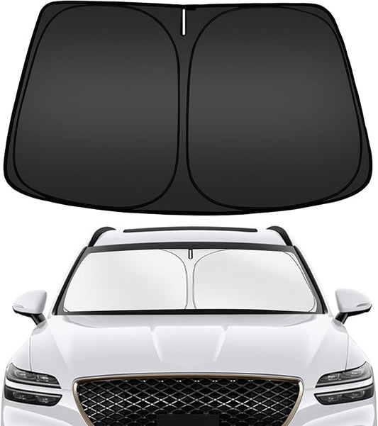 ARISMOTOR Windshield Sun Shade for Genesis GV70 2022-2025, Custom Fit Foldable Front Window Sunshade Sun Visor Protector, Block UV Rays Keep Your Car Cooler