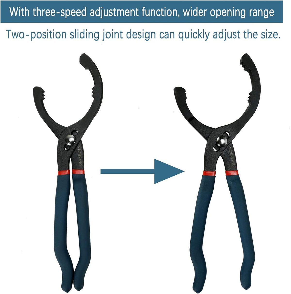 Oil Filter Wrench Set, 12" & 16" 2pcs Adjustable Pliers, Removal Tool, Universal, No Slipping