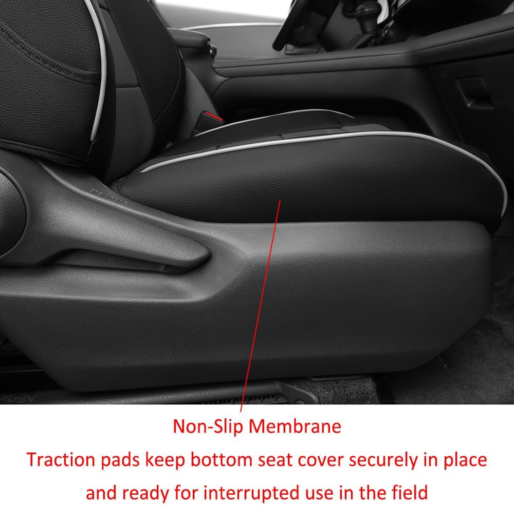 EKR Sienna Seat Covers for 2021 2022 2023 2024 2025 Toyota Sienna LE, XLE,8 Seats,2nd Row 4/2/4 Split,Waterproof Seat Covers Full Set for Trucks,Car Seat Protectors - Three Row,Leather (Black/Gray)