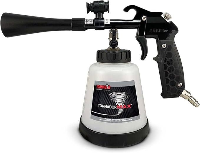Tornador Max Z-030 Cleaning Tool for Car Detailing | Patented Power Rotation | LED Light | Custom Grip | High-Pressure Air Cleaning Gun | 32oz Capacity
