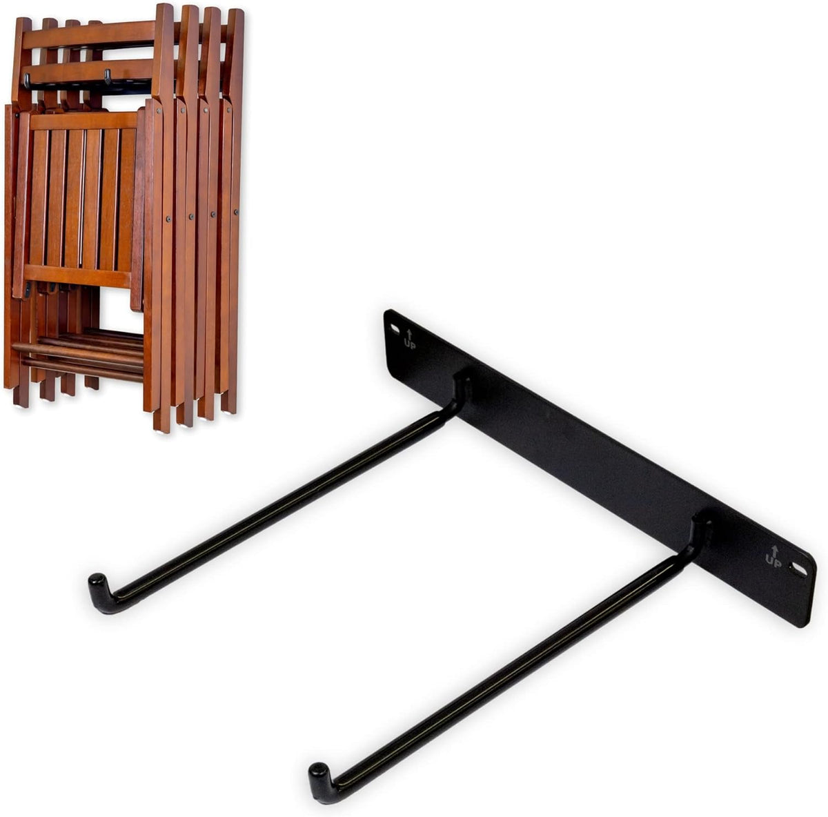 StoreYourBoard Chair Storage Rack Single – Heavy Duty Folding Chair Rack for Garage Organization, Holds 50 lbs, Chair Hangers for Folding, Patio, Beach & Camping Chairs