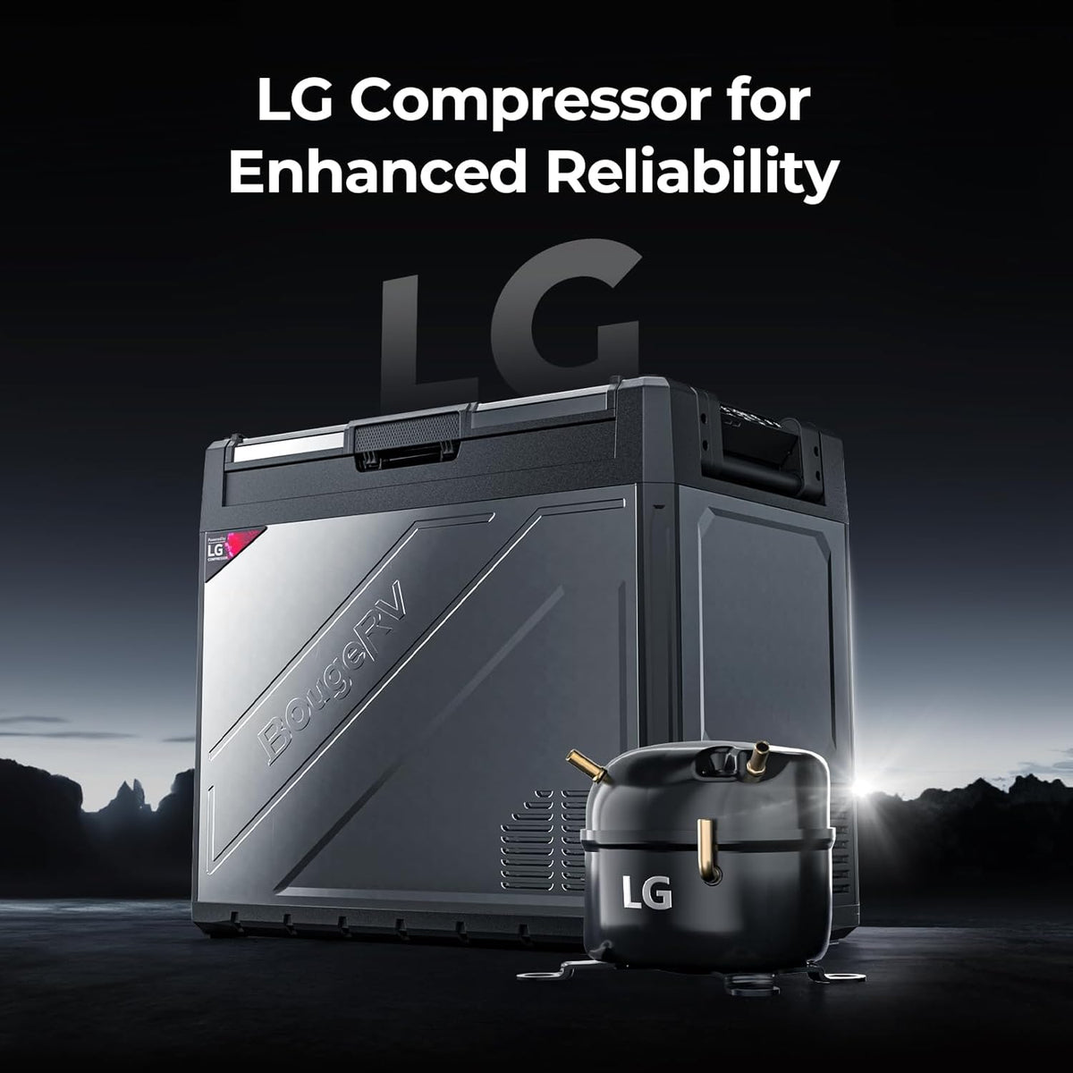 BougeRV 12 Volt Portable Refrigerator, 81 Quart Rocky V2.0 Dual Zone Car Fridge Freezer with LG Compressor, Compressor Cooler with App Control 12/24V DC, 110~240V AC for Camping, Travel, RV, Truck