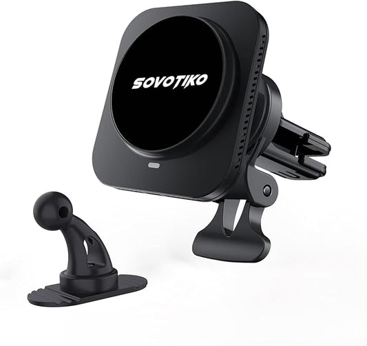 15W Magsafe Car Mount Charger, Magnetic Phone Holder for Car, Air Vent/Dashboard Wireless Charger for iPhone 16 15 14 13 12 Pro Max, Samsung Galaxy S25 Ultra S24 S23+, etc. Fast Charging