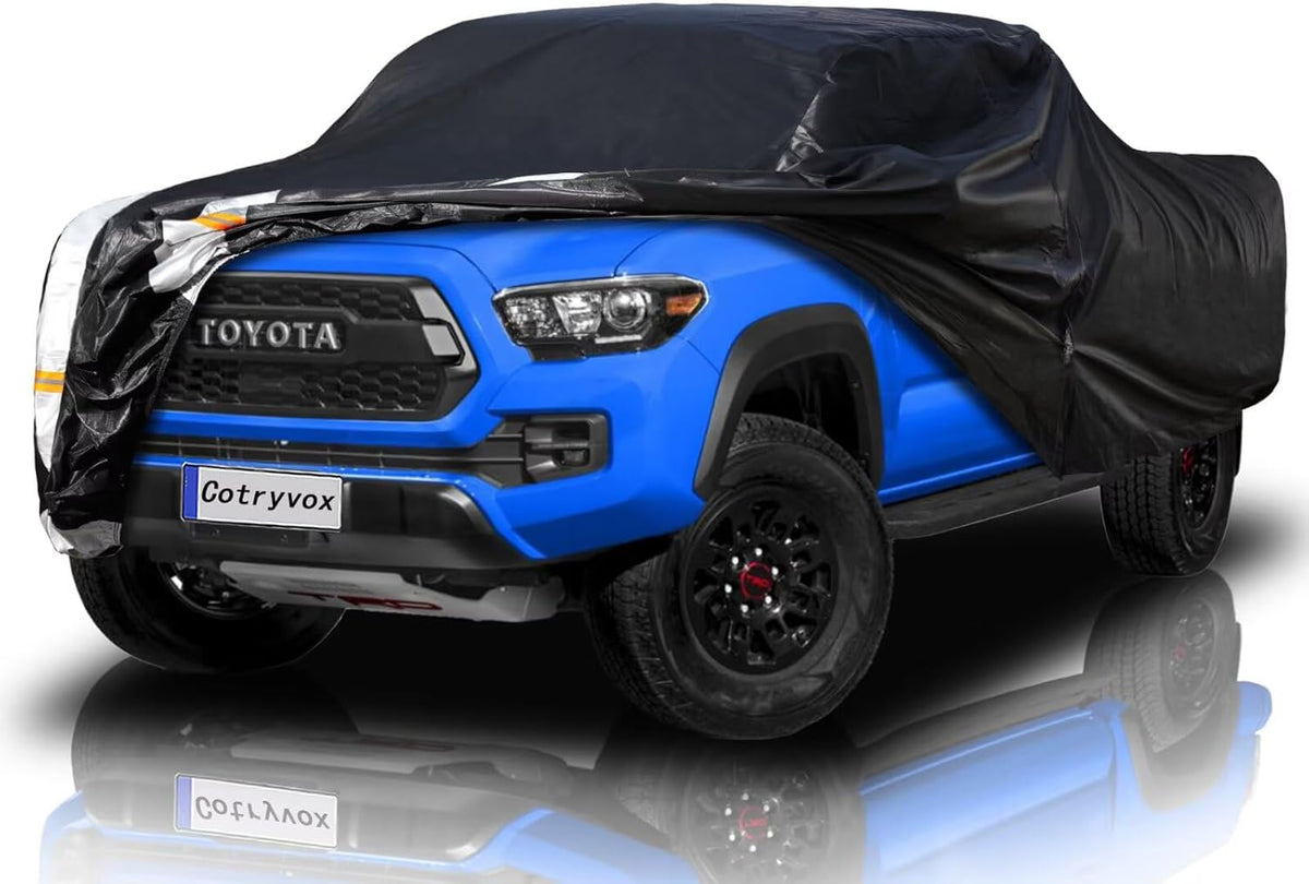 Toyota Tacoma Truck Cover Custom Fit 1995-2025 Xtra/Access/Double Cab SB (5'-6.125') with Door Zipper, 12 Layers Full Exterior Pickup Truck Cover Waterproof All Weather, Wind Dust Sun Protector.