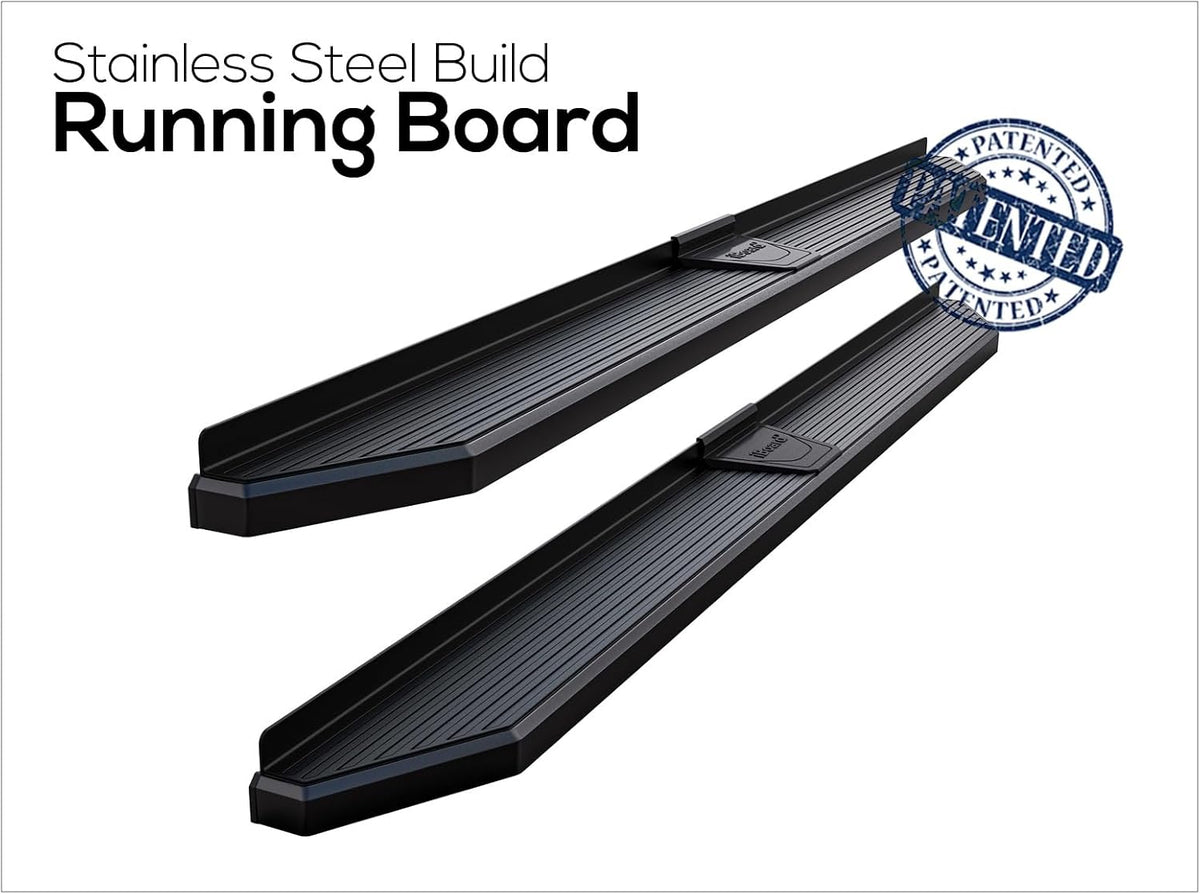 APS Black Stainless Steel Running Boards Style Compatible with Chevy Colorado GMC Canyon 2015-2025 Crew Cab (Side Steps Side Bars) 6in Wide