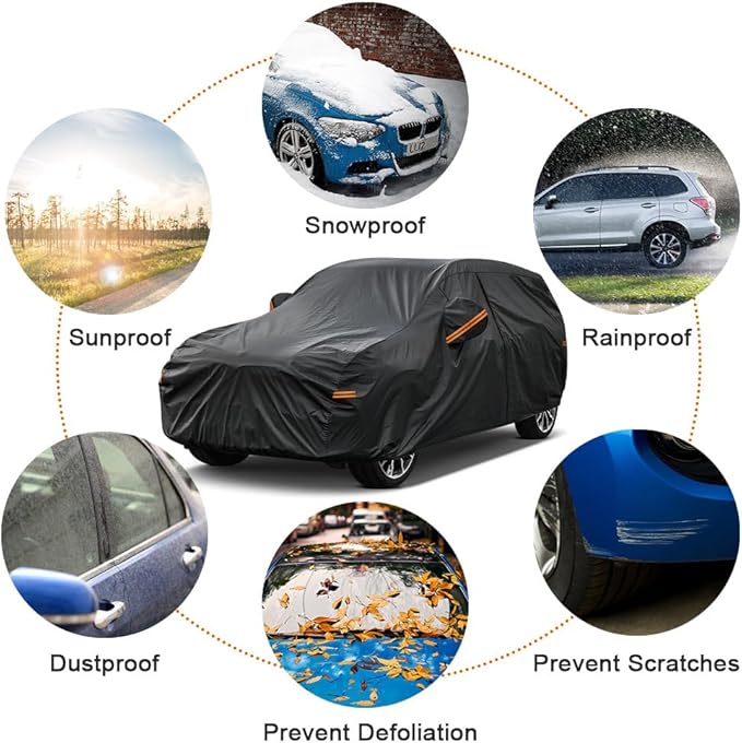 Kayme 7 Layers SUV Car Cover Custom Fit for Mazda CX-30 CX-3 CX 30 CX 3 (2019-2025) Waterproof All Weather for Automobiles, Outdoor Full Cover Rain Sun UV Protection.Black