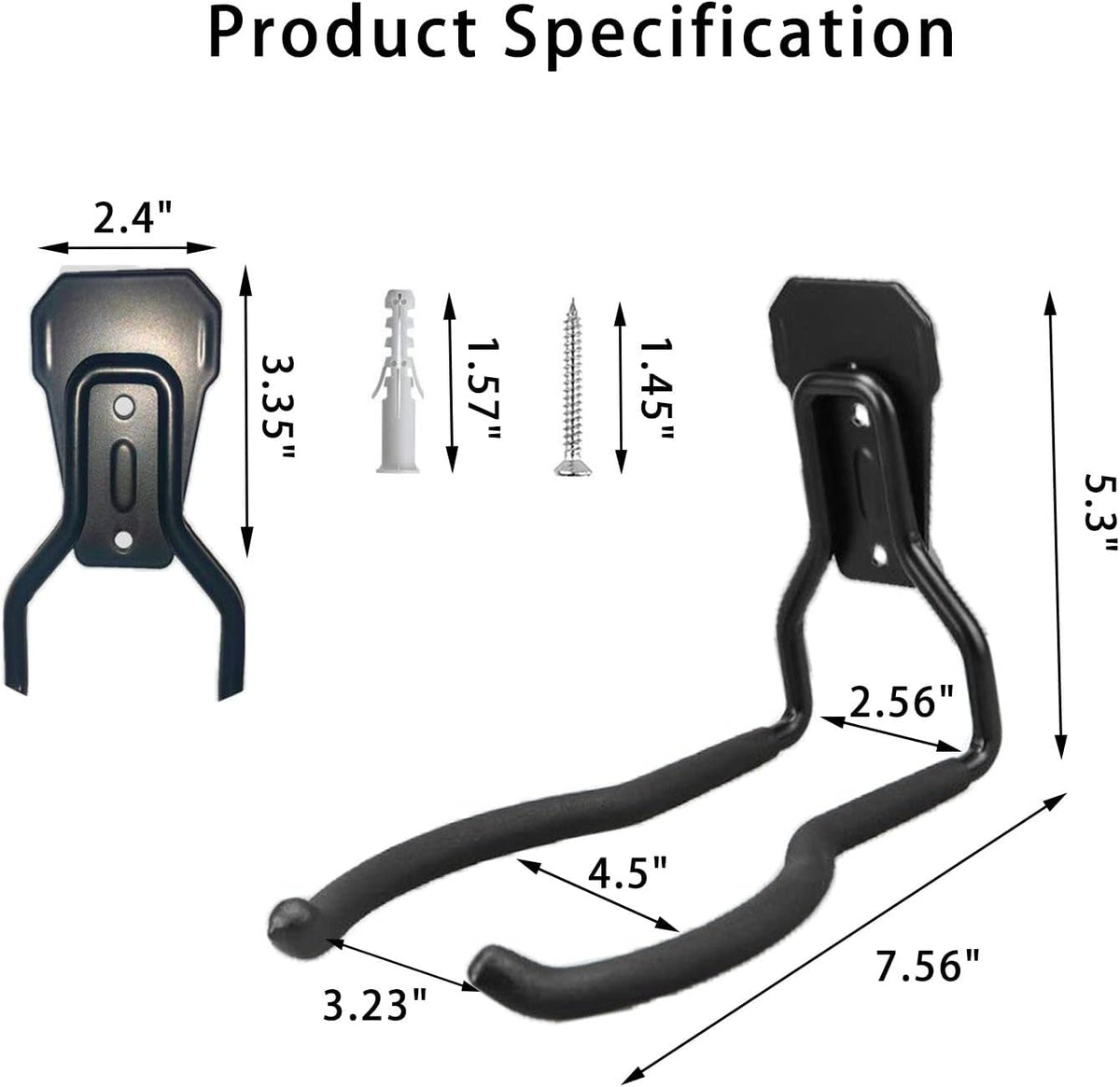 Weedeater Hanger, String Trimmer Hanger and Wall Mounted Power Tool Holder, Garage Utility Hooks for Storage- Black, 3-Pcs