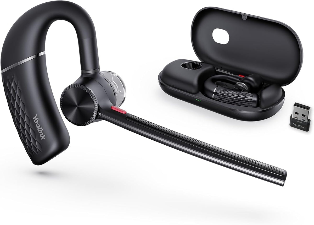 Yealink BH71 Pro Bluetooth Headset with USB Dongle, Teams Certified, 4 Noise Cancelling Microphone, Fit for Computer Laptops, Wireless Earpiece for Business Office Work Calling