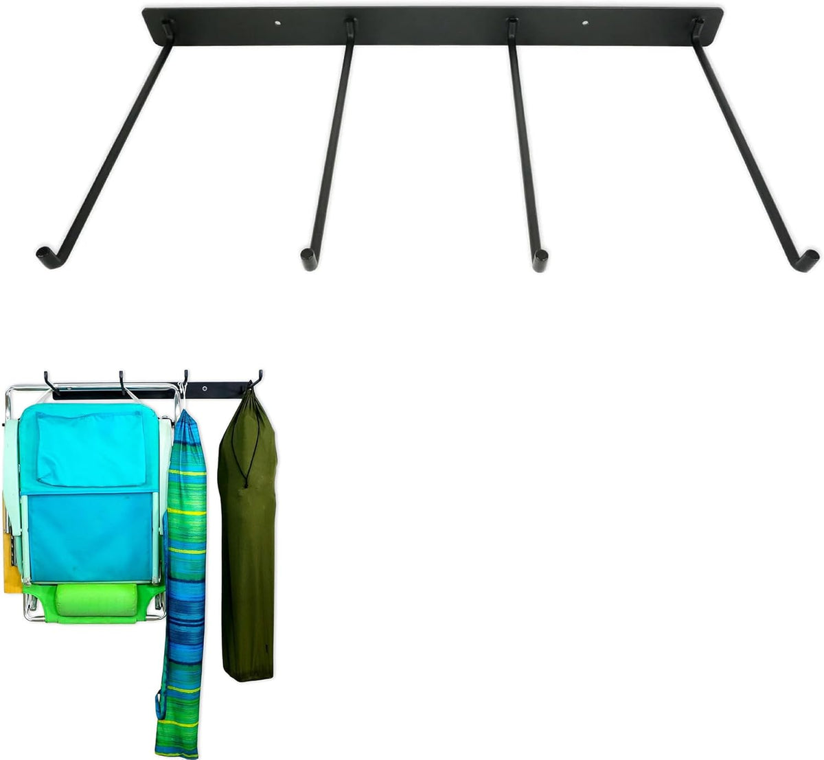 StoreYourBoard Double Chair Storage Rack – 2 Pack Heavy Duty Folding Chair Rack for Garage Organization, Holds 200 lbs, Chair Hangers for Folding, Patio, Beach & Camping Chairs