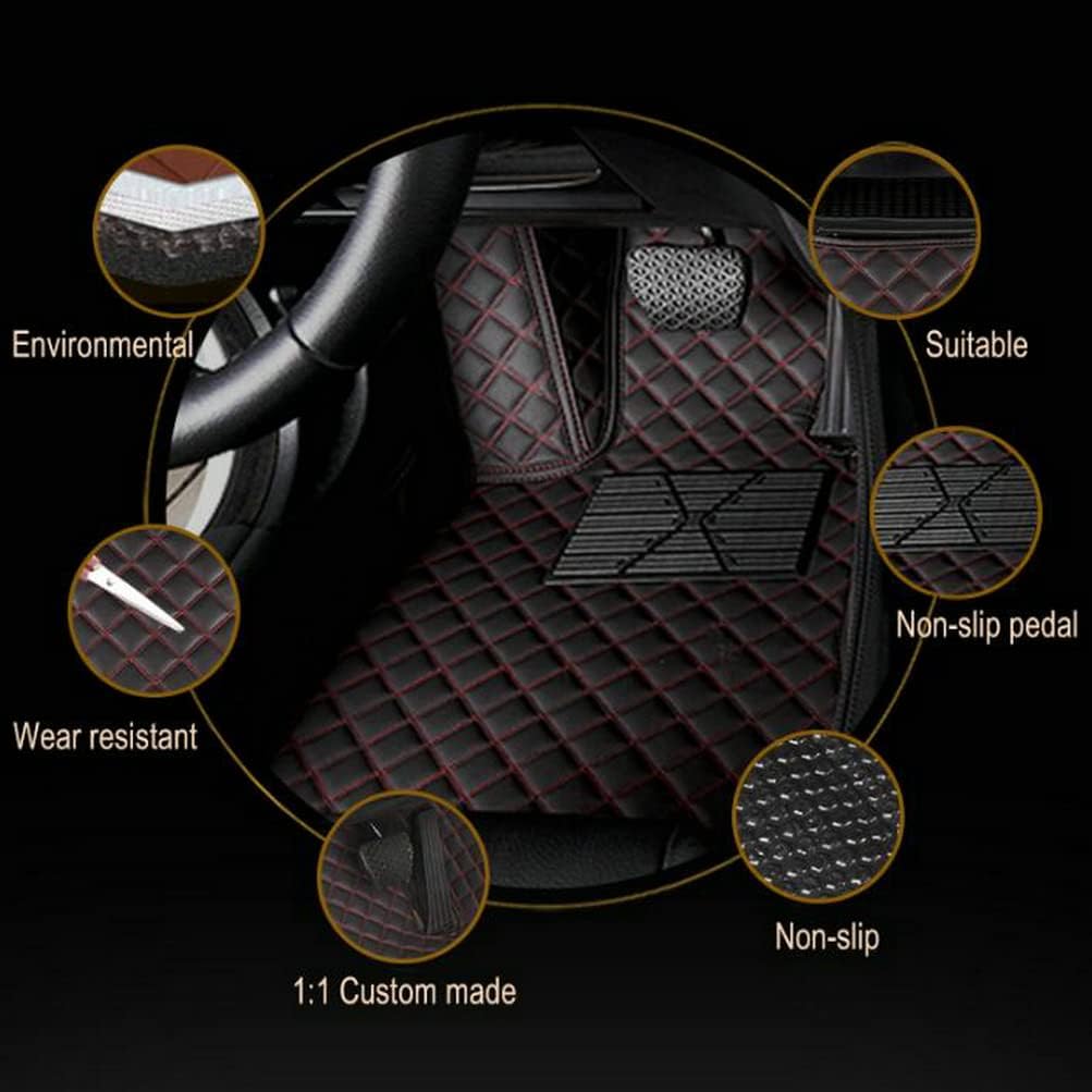 TAHALICustom Colors Car Floor Mats Black Pink for 99.9% Sedan SUV Sports， All-Weather Liners Car Floor mat，Luxury Leather Automotive Floor Mats (Black Purple mats,3D Floor Mats)