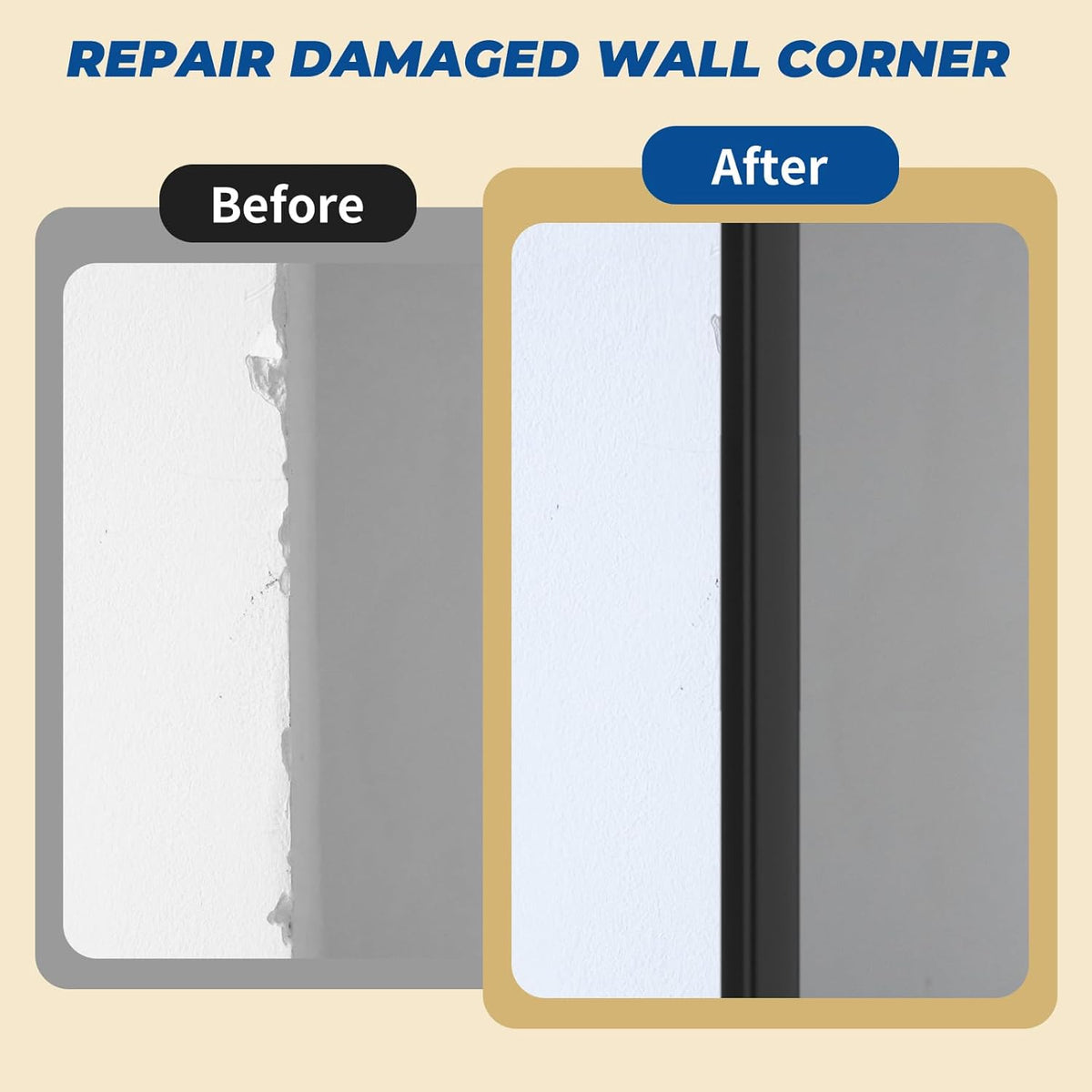 Wall Corner Edge Protector - 1x1x36 inch Baby Proofing Corner Guards, Self-Adhesive Furniture Edge Strips, for Home, Kindergarten, Office, 5 Pack White