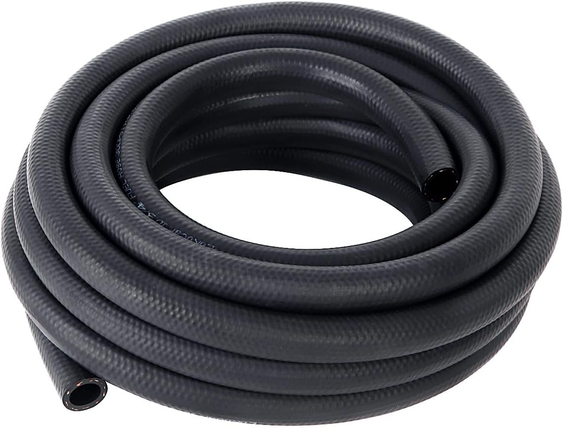LokoCar Rubber Fuel Hose Line Push Lock 3/4" ID SAE 30R7 NBR 25ft 300PSI Black