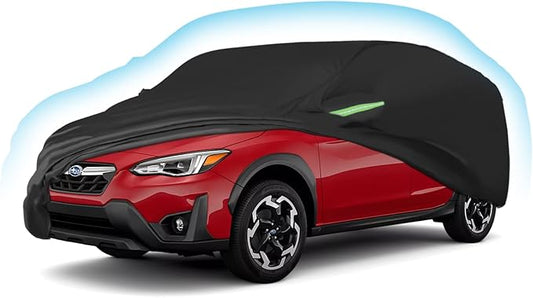 Proadsy 2025 Upgrade Car Cover for Subaru Crosstrek 2018-2024 2025, Waterproof All Weather, Windproof Snowproof Rain Hail Sun UV Protection Full Outdoor Indoor Exterior Car Covers, Black