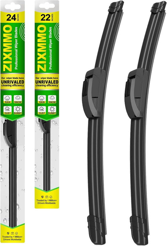 QUALITY 24in + 22in Premium All-Season Windshield Wiper Blades for Original Equipment Replacement(Set of 2)
