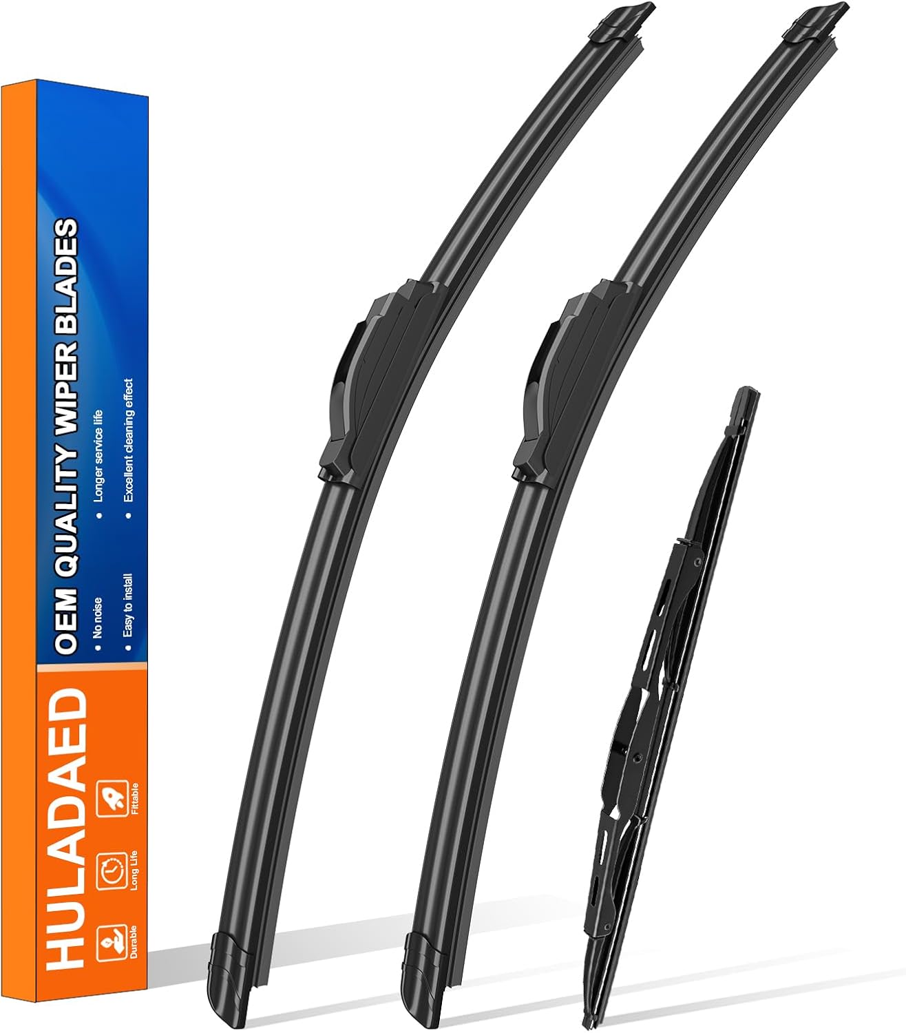 HULADAED® 21'' 21'' 10'' Windshield Wipers Replacement for Jeep Patriot 2017-2007,Silicone Front Rear Wiper blades for MY Car-All Weather & Quiet(3 PACK)