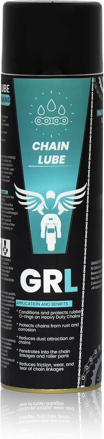 GRAND PITSTOP Chain Cleaner, Degreaser 500ml and Chain Lube, Greaser, 500ml Motorcycle Bike Chain Cleaner for all bikes Motorcycles, Super Durable
