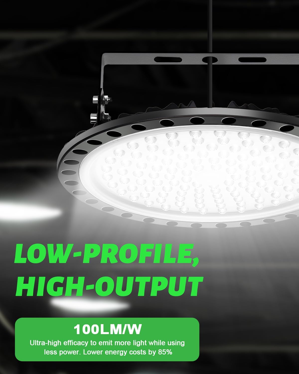 Viugreum High Bay LED Shop Lights, 500W UFO LED High Bay Light 50,000LM 120V LED High Bay Lights 5000K Daylight, Alternative to 2000W MH/HPS for Garage Workshop Barn Factory Warehouse - 10 Pack