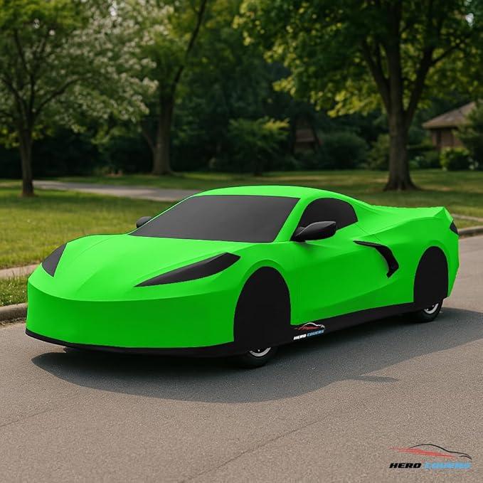 C8 Car Cover Fit for Corvette C8 Indoor and Outdoor Protection (Green)