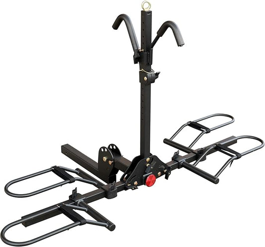 Young 200 lbs. 2 Bike Rack Hitch Mount Platform Style for Cars Trucks SUVs Minivans, fits MTB Gravel Road Bike with Up to 5-inch Fat Tire Carrier Rack - 2" Hitch Receiver