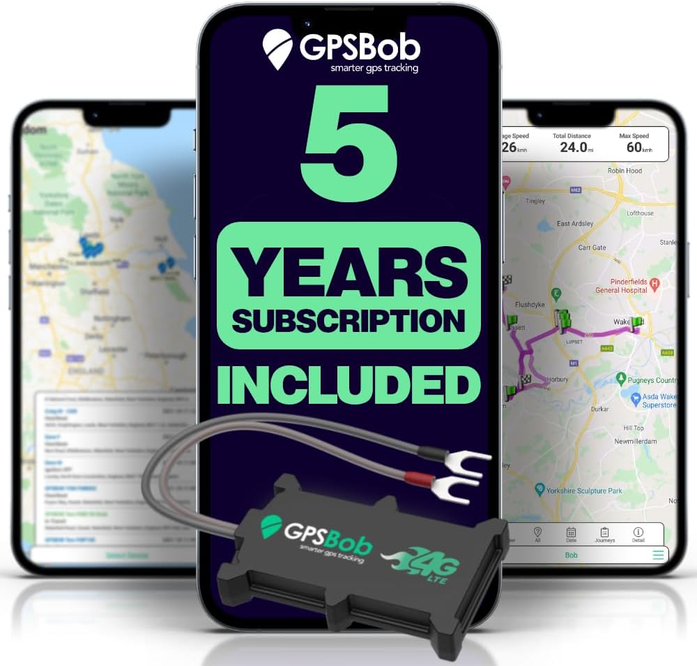 5 Year 4G 12/24v Wired GPS Tracker, All Inclusive, No Monthly Fees, No Subscriptions, One Off Fee, 5 Years Service Included, Car, Van, Truck, Caravan, RV, Plug and Play