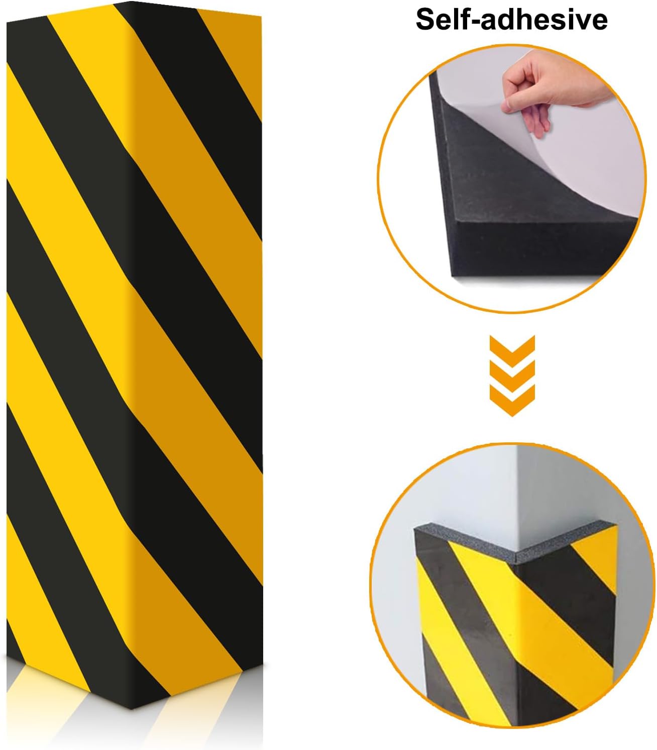 2pcs Garage Wall Guards Wall Protector Cover Yellow and Black Foam Wall Corner Guard for Parking Garages (Yellow+Black)