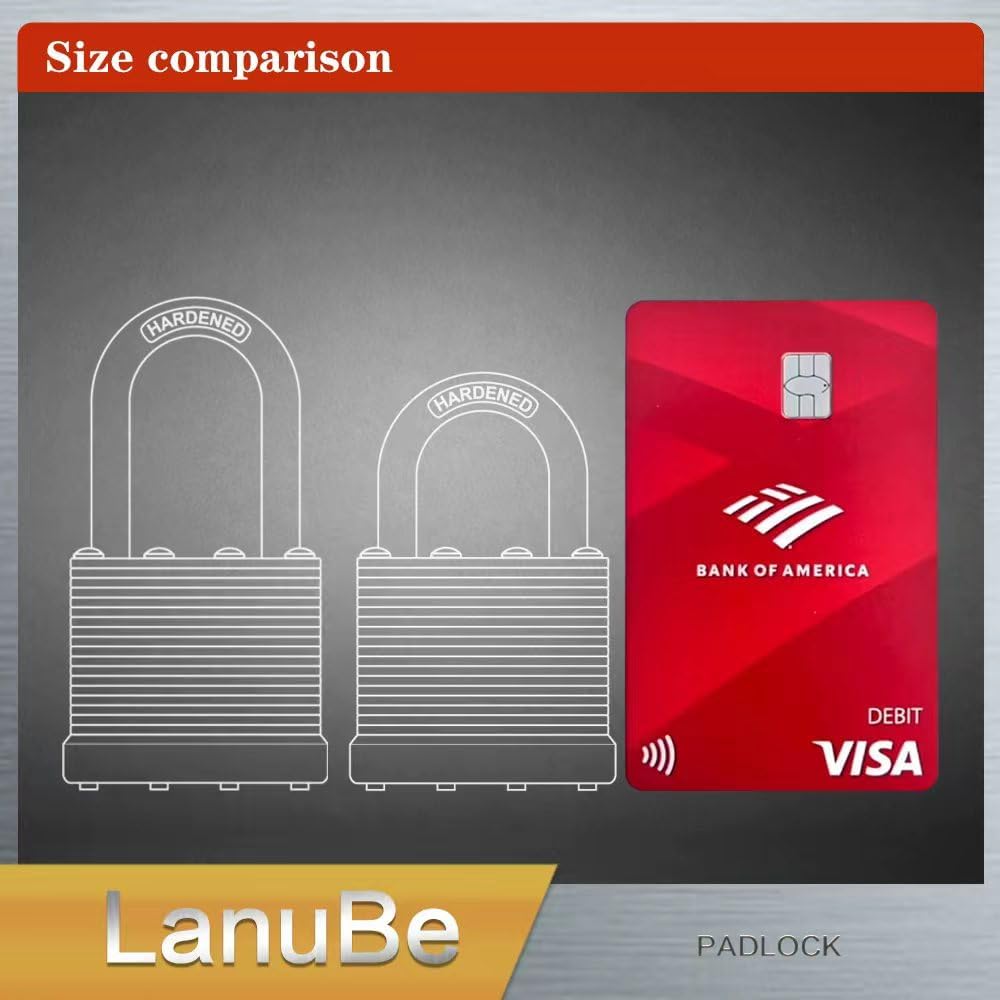 LanuBe Laminated Padlock 1-9/16inch (40mm) Long Shackle 120 Pack Keyed Alike, Blue Plastic Hoop, Bulk Locks for Warehouse, School