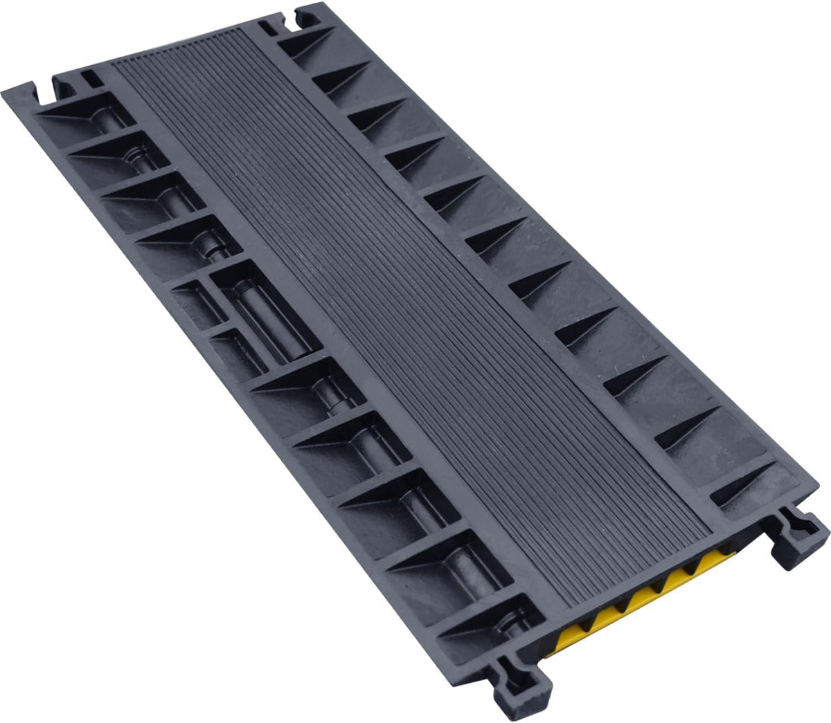 OrangeStar 2-Pack Rubber Cable Protector Ramp Heavy Duty 5-Channel Wire Cord Cover Ramps 18 Tons Load Capacity Traffic Speed Bumps for Driveway