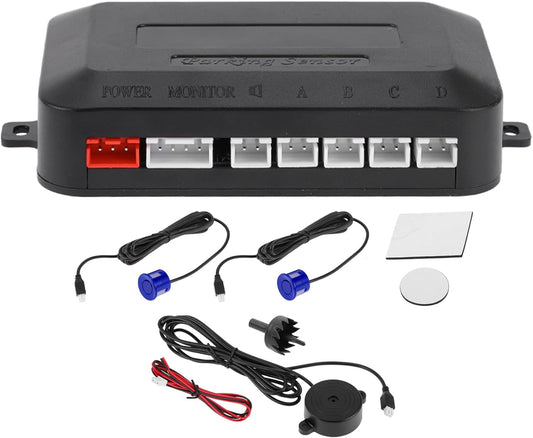 Motoforti Universal Car Auto Vehicle Reverse Backup Radar System Reverse Parking Sensors Alarm Buzzer Reminder Distance Detection Dark Blue 2 Parking Sensors