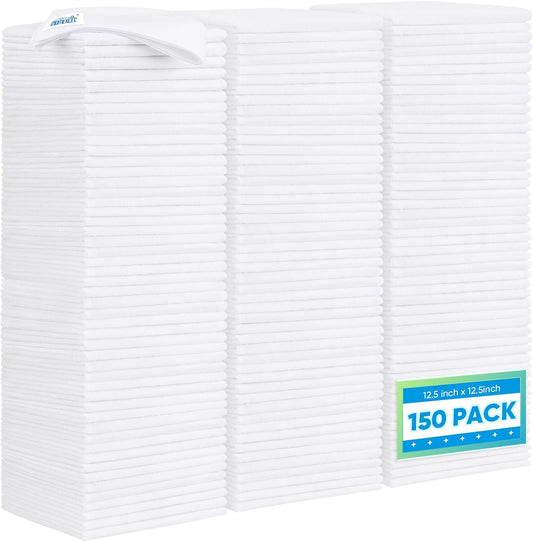 HOMEXCEL White Microfiber Cleaning Cloth 12 Pack, 12.5 x 12.5 inch Microfiber Towels for Cars, Ultra Absorbent Car Washing Cloth, Lint Free Streak Free Cleaning Rags for Car, Kitchen, and Window