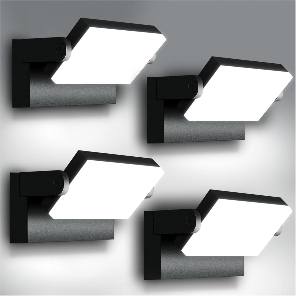 40W LED Wall Light, 4000LM 5000K 360° Wide-Angle Exterior Wall Floodlights, IP66 Waterproof Commercial Outdoor Wall Mount Fixture Wall Pack Security Ideal Lighting for Garage(4 Packs)