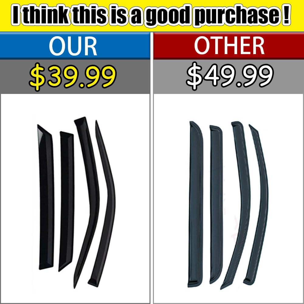 Rain Guards for Chevrolet Express Van 1996-2023/GMC Savana 1996-2023, Tape-on Side Window Deflectors for Chevrolet Express Van, Window Visors for Cars, for Chevrolet Car Accessories, 2 pcs