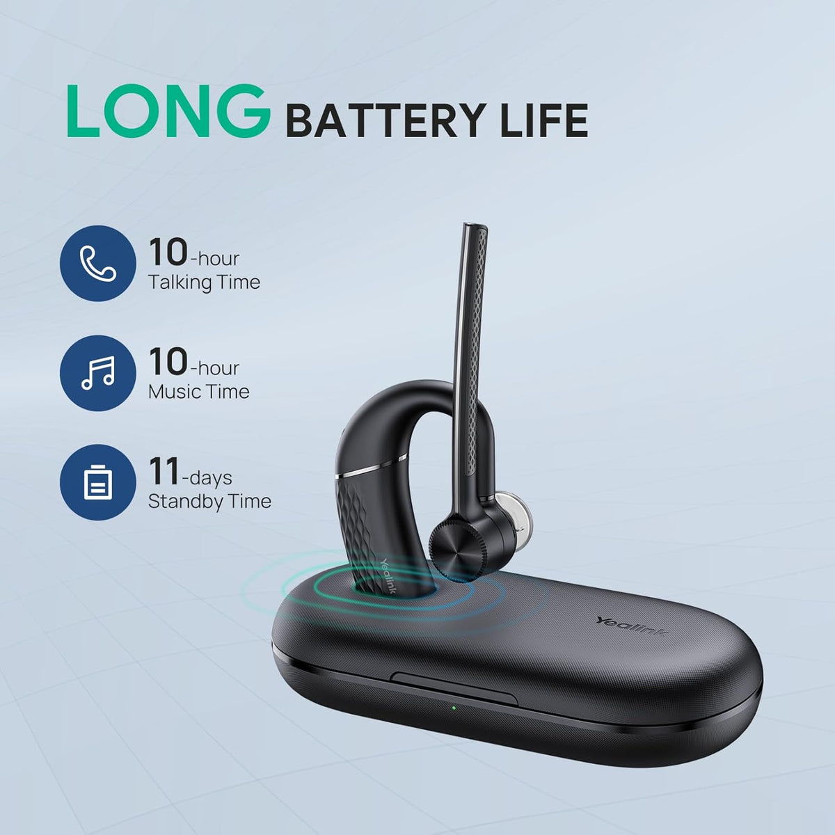 Yealink BH71 Pro Bluetooth Headset with USB-C/A Dongle, Teams Certified, Wireless Earphone for Cell Phone,PC,Laptop,Noise Cancelling Microphone, Adjustable Ear Hook
