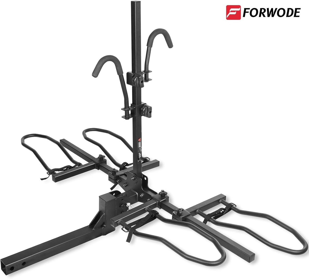 FORWODE Hitch Mount Bike Rack Fits 2 X 80 lbs Bicycle, Platform Bike Rack for Car SUV Truck, 2 Inch Receiver, Foldable Wobble Free, Locking Hitch,Fat and Standard