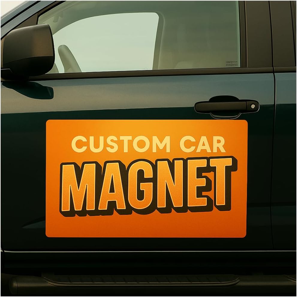 Custom Car Magnets with Rounded Corners Personalize Your Message Full Color Digital Print Great for Commercial or Marketing Vehicles