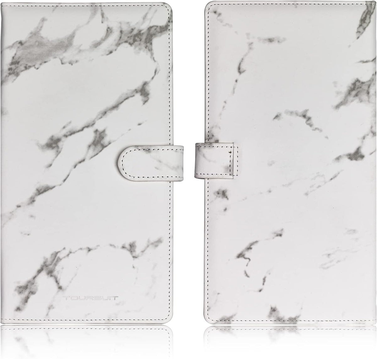 TOURSUIT Car Registration and Insurance Card Holder, Vehicle License Document Glove Box Compartment Organizer, Interior Car Accessories for Women Men Teens (Marble Grey)