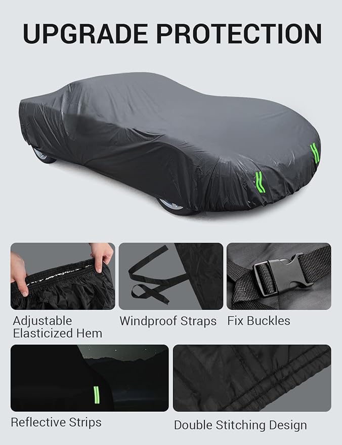 Proadsy 2025 Upgrade Car Cover Compatible with C4 Corvette 1984-1996 Windproof All Weather Waterproof Sun Rain UV Dust Snow Protection Outdoor Covers