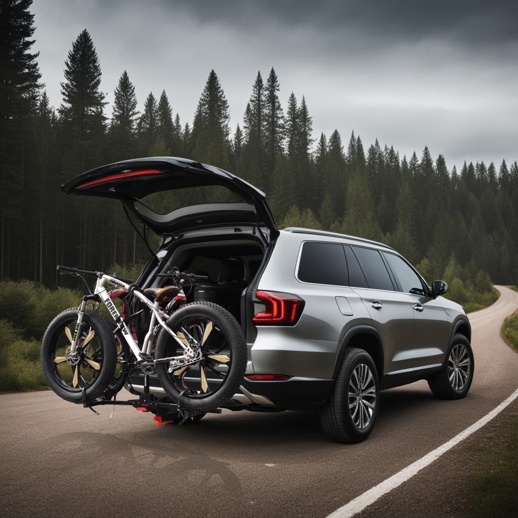 FORWODE Hitch Mount Bike Rack Fits 2 X 80 lbs Bicycle, Platform Bike Rack for Car SUV Truck, Quick Relesed, Foldable Wobble Free, Boat TypeTtire Holder, Locking Hitch, 2 Inch Receiver