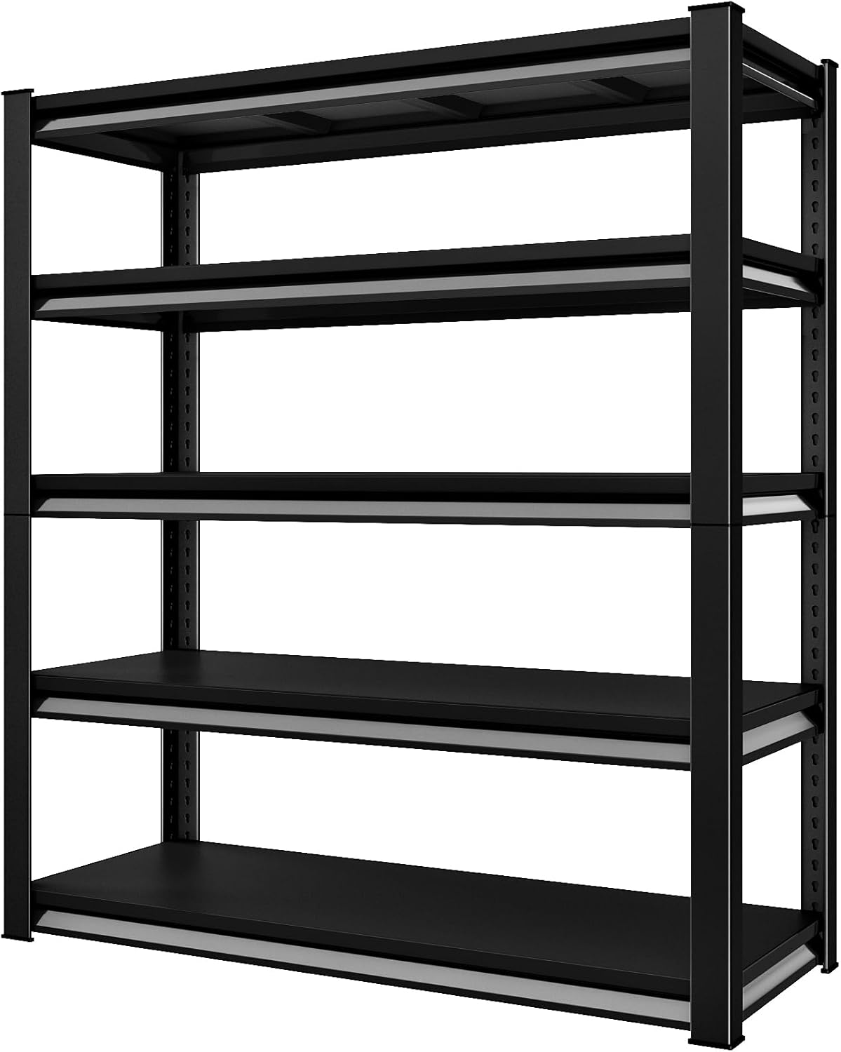 48" W Garage Shelving Heavy Duty，3000LBS Loads Adjustable Garage Storage Shelves,5-Tier Metal Storage Racks and Shelving Units, Utility Rack Shelves,48”W x 24”D x 78”H,Black