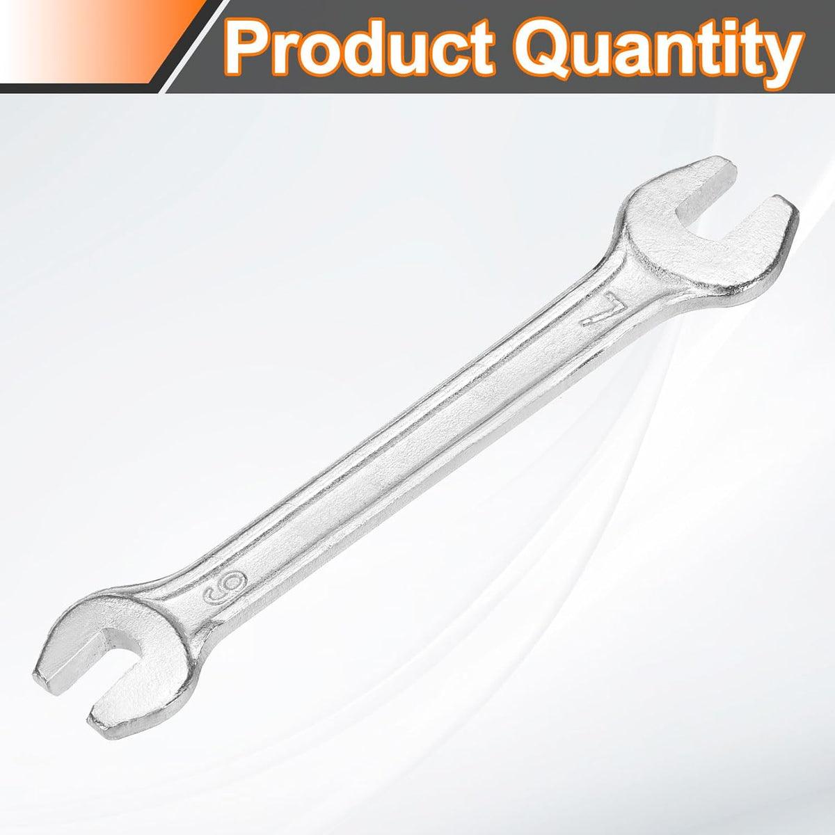 HARFINGTON Double Open End Wrench 6mm x 7mm Metric 15 Degree Offset Angle Small Flat Head Wrench Galvanizing Open Ended Spanner for Automotive Repair Furniture Assembly